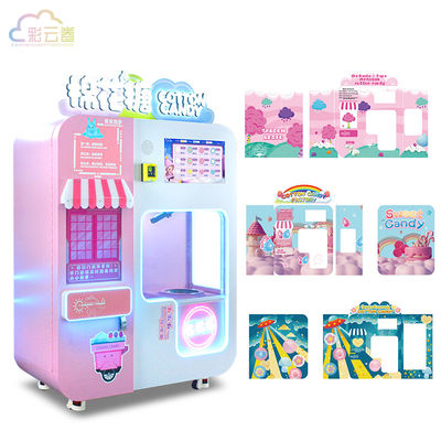 Fully Automatic Cotton Candy Machine In Mall Customized Fairy Floss Vending Machine