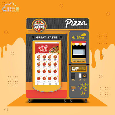 Tech Pizza Vending Machine with 55 Inch Touch Screen Temperature Range 392-932 Degrees Fahrenheit and 60 Pizzas Capacity