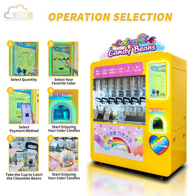 Fully Automatic Candy Beans Vending Machine Removable Top Easy Refilling