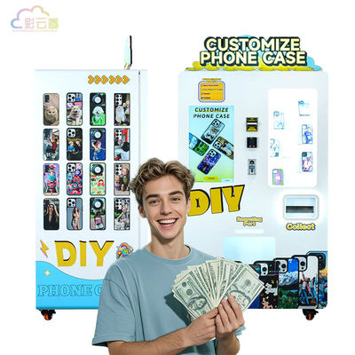 White Diy Phone Case Vending Machine 220V 50Hz For Shopping Malls