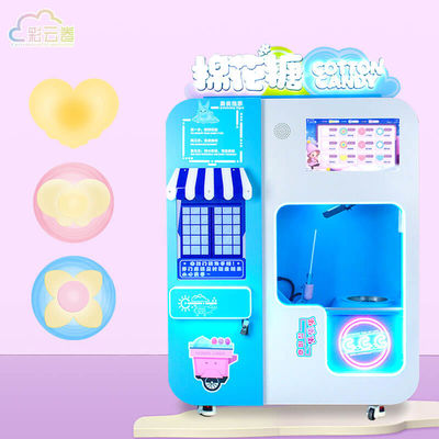 Convenient Dispensing Flower Cotton Candy Vending Machine With LCD Screen Display