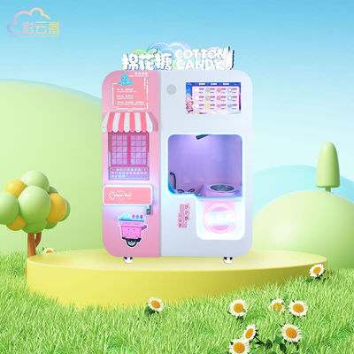 Convenient Cotton Candy Vending Machine Easy Clean Accepts Coin / Note / Credit Card / QR Code