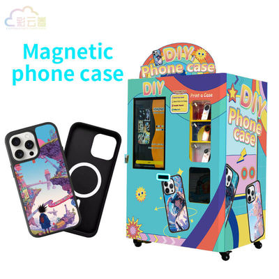 White or Customized Color Phone Case Printing Vending Machine with Metal Steel Material Cash Payment Method