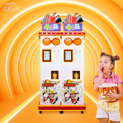 Stainless Steel Self Service Vending Popcorn Machine 220V Accepts Coins And Bills