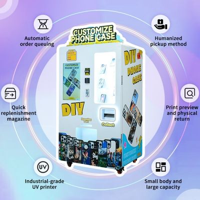 Compact 1500mm x 800mm x 600mm Phone Case Printing Vending Machine with 27-Inch/32-Inch Wave Crystal Display and Up to 20 Cases per Hour
