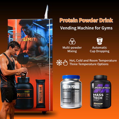 Protein Powder Vending Machine with Automatic Cup Dispensing Background Warning System and Energy Efficient Design for Fitness Nutrition