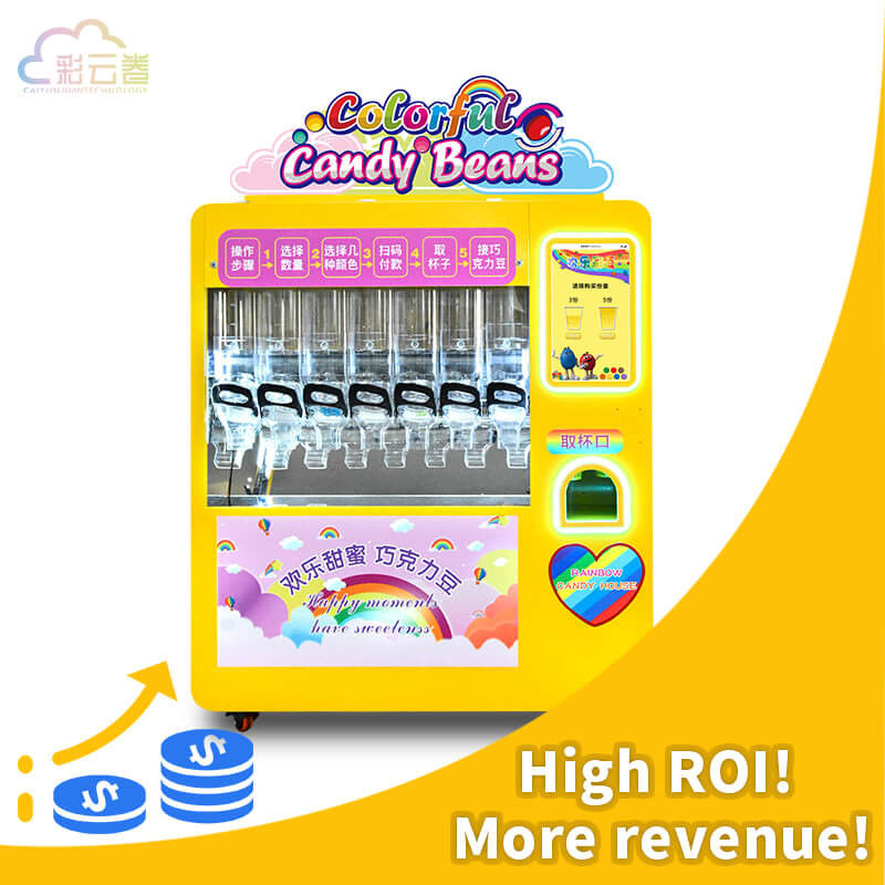 Steel Automatic Chocolate Sugar Beans Dispenser Machine For Shopping Centers