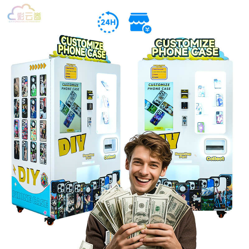 Android IOS Phone Case Printing Vending Machine with Global Language Support and QR Code Payment Method
