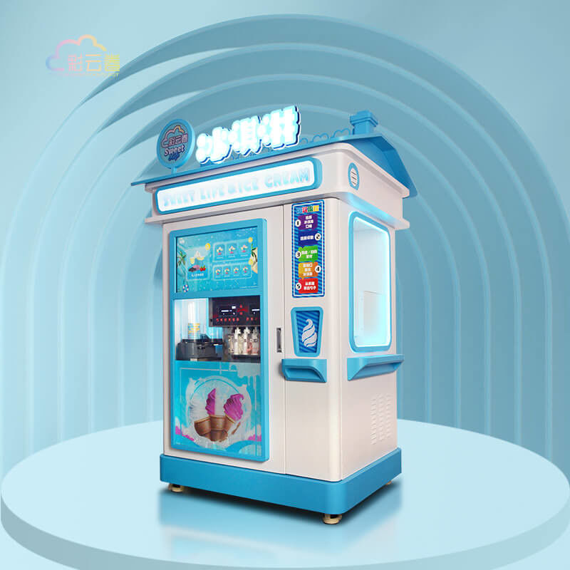 Convenient Ice Cream Automatic Vending Machine 3000W With 21.5 Inch Screen