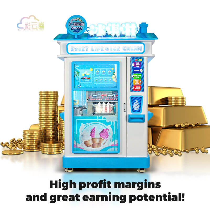 24/7 Automated Ice Cream Vending Machine Custom With Coin Bill Credit Card Payment
