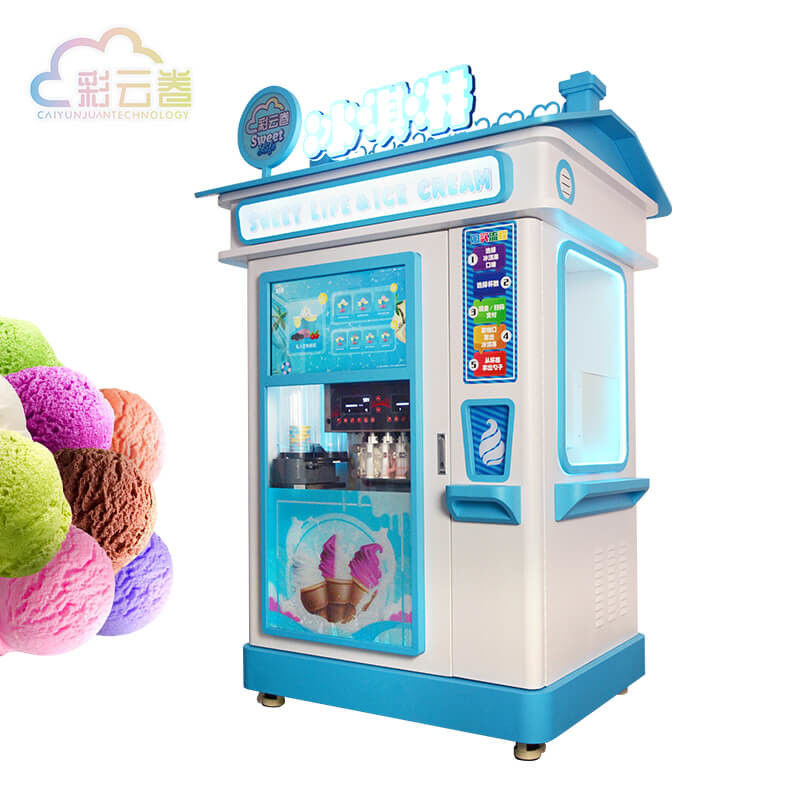 21.5 Inch Screen Automatic Soft Ice Cream Robot Vending Machine