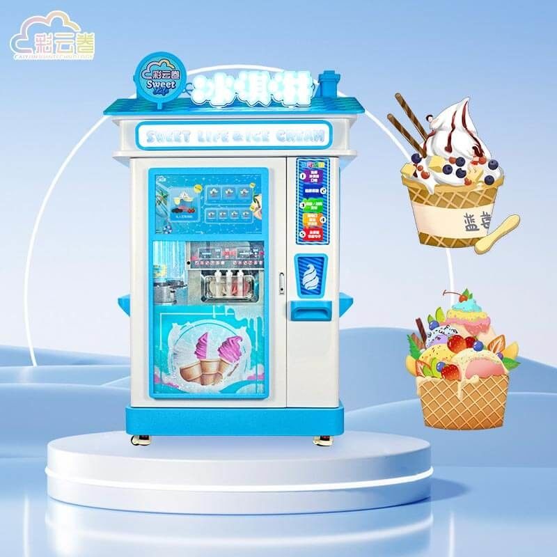 110V 220V Ice Cream Automatic Vending Machine L126*W100*H266cm