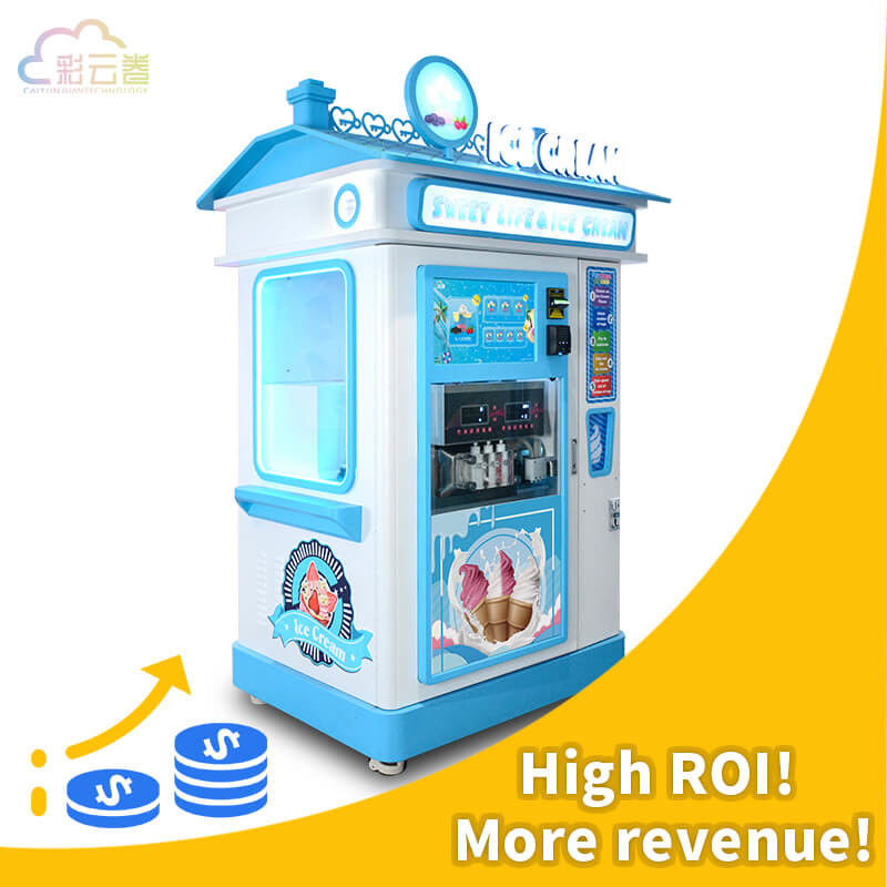Shopping Mall Ice Cream Vending Machine Commercial  L126*W100*H266cm Size