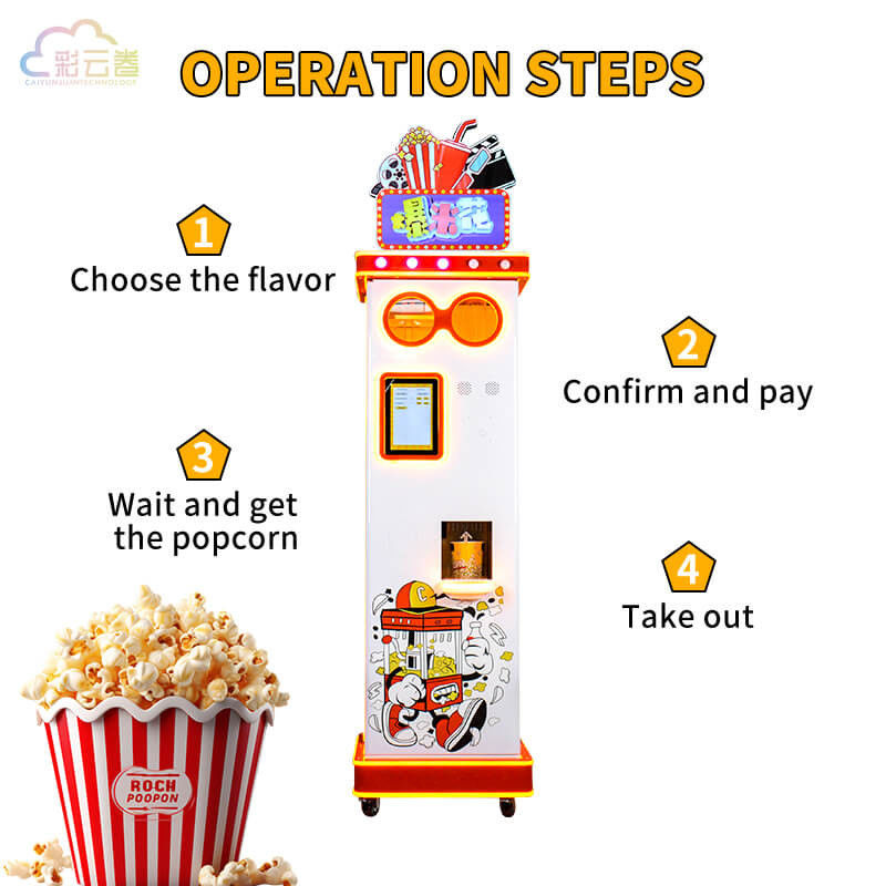 70KG Commercial Popcorn Machine Vending 40g/Cup Customized Color