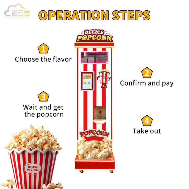 110V 220V Automatic Popcorn Vending Machine With 2 Minutes Dispensing Speed