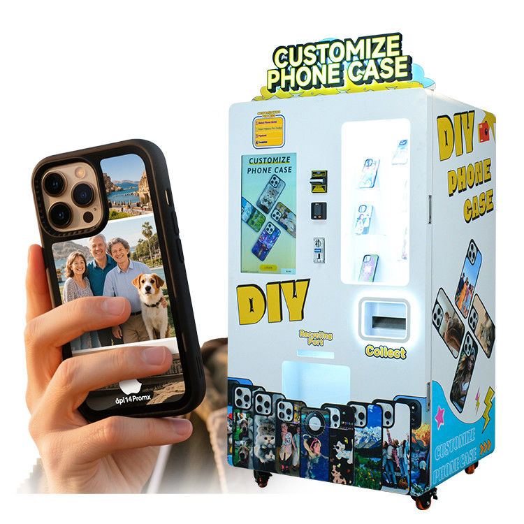Convenient Phone Case Printing Vending Machine L113*W87*H220cm Printing Speed 3 Minutes Vending Capacity 360 PCS / Day