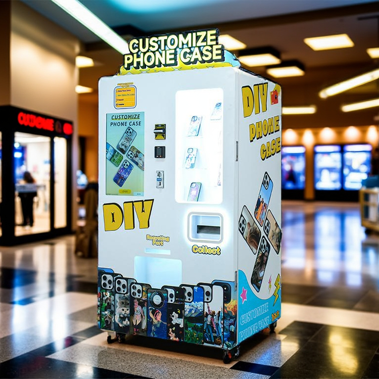 High-Resolution Phone Case Printing Vending Machine with 27-Inch Wave Crystal Display and 20 Cases per Hour Output