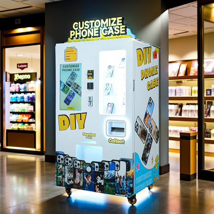 Compact 1500mm x 800mm x 600mm Phone Case Printing Vending Machine with 4G/Wi-Fi Network and 720dpi/1440dpi/2880dpi Printing Resolutions