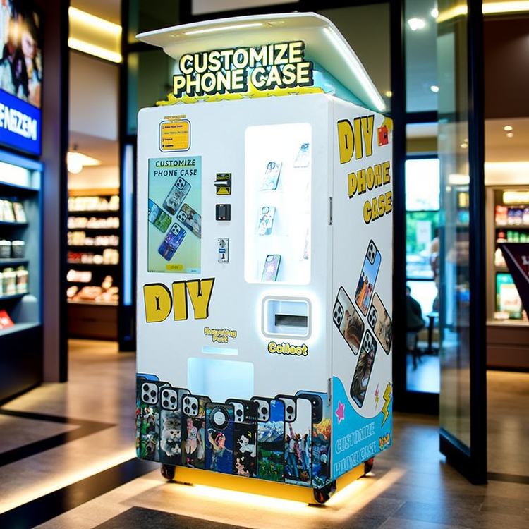 Compact 1500mm x 800mm x 600mm Phone Case Printing Vending Machine with 720dpi/1440dpi/2880dpi Resolutions and Variable Ink Droplet Technology