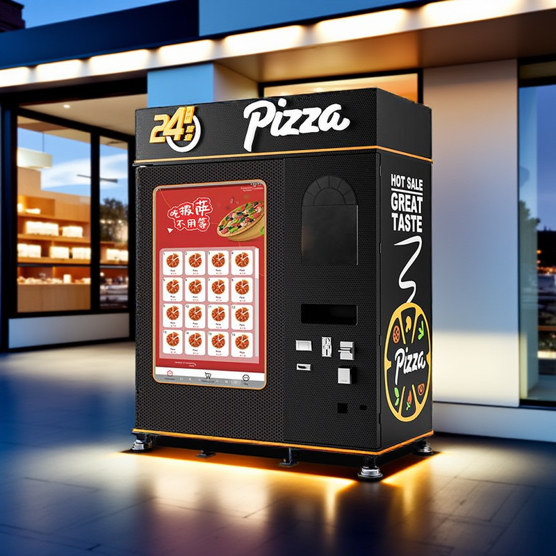Fully Automatic Pizza Vending Machine with 32-inch Touch Screen Multi-Language Interface and 24/7 Availability