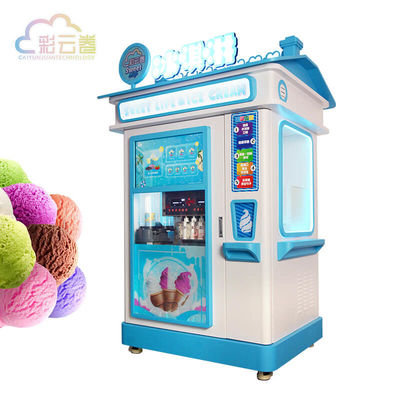 21.5 Inch Screen Automatic Soft Ice Cream Robot Vending Machine